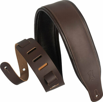 Leather guitar strap Levys M26PD Leather guitar strap Dark Brown - 1