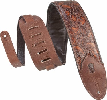 Leather guitar strap Levys M4WP-006 Leather guitar strap Geranium Whiskey - 1