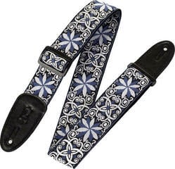 Textil gitár heveder Levy's Hootenanny Textil gitár heveder Blue & White Floral 
