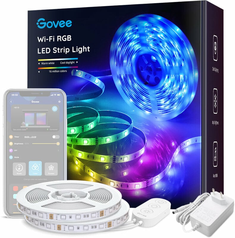 Luz de estúdio Govee WiFi RGB Smart LED strap 10m Luz de estúdio