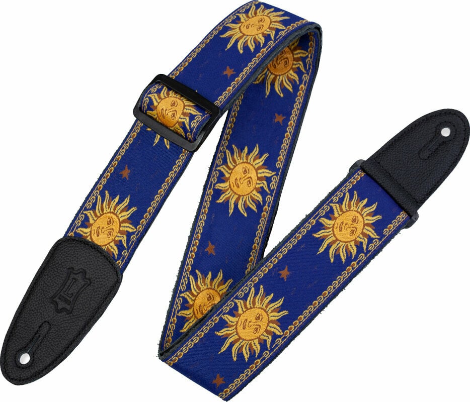 Textilgurte für Gitarren Levys MPJG-SUN-BLU Print Series 2" Sun Design Jacquard Weave Guitar Strap Blue