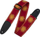 Levy's Sun Motif Red Textilgurte für Gitarren