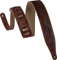 Levy's Embossed Suede  Brown Kokopelli  Correa de guitarra (Como nuevo)