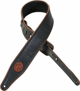 Leather guitar strap Levys MSS17 Leather guitar strap Black - 1