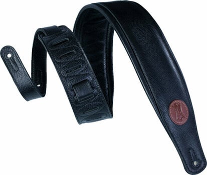 Leather guitar strap Levys MSS2-XL Leather guitar strap Black - 1