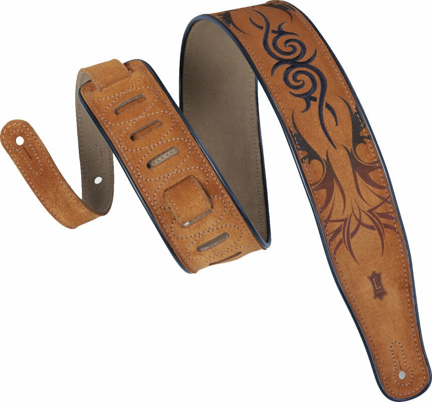 Leather guitar strap Levys MSS3EP-006 Leather guitar strap Brown