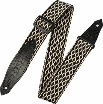 Textile guitar strap Levys MSSC80-BLK/WHT Country/Western Series 2" Heavy-weight Cotton Guitar Strap Black White - 1