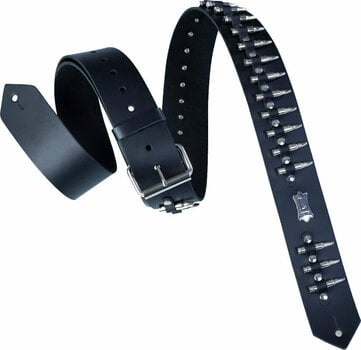 Leather guitar strap Levys PM28-2B Leather guitar strap Black - 1