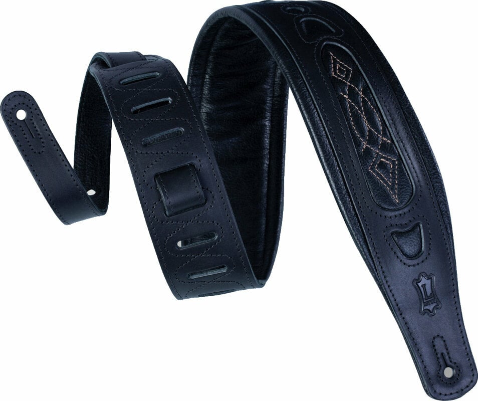 Leather guitar strap Levys PM31 Leather guitar strap Black