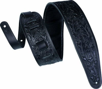 Leather guitar strap Levys PM44T01 Leather guitar strap Black - 1