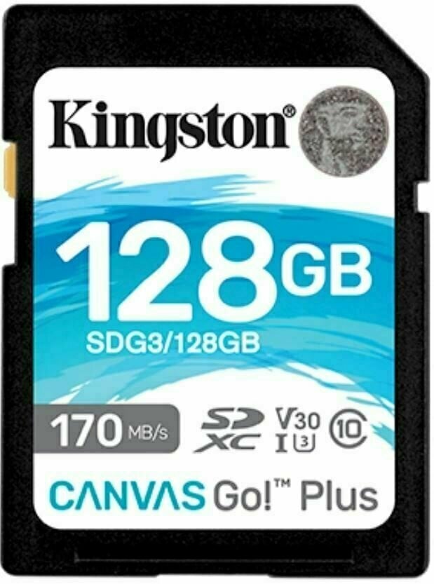 Cartão de memória Kingston 128GB SDXC Canvas Go! Plus CL10 U3 V30 SDHC 128 GB Cartão de memória