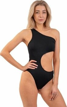 Strój kąpielowy damski Nebbia One Shoulder Asymmetric Monokini Black S - 1