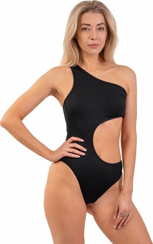 Badetøj til kvinder Nebbia One Shoulder Asymmetric Monokini Sort M