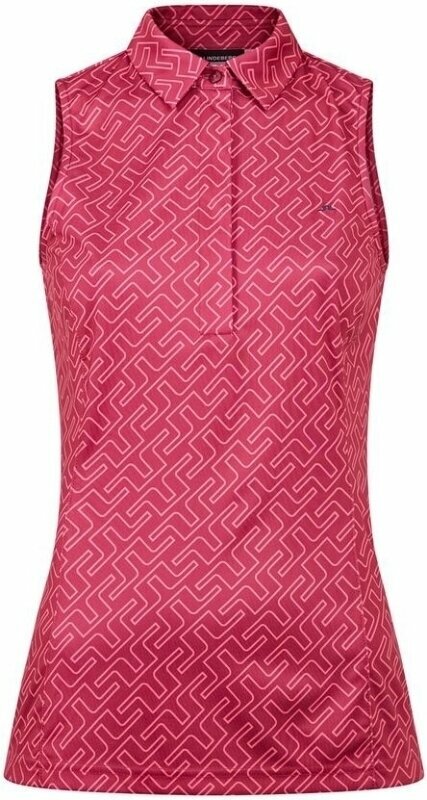 Polo Shirt J.Lindeberg Dena Print Sleeveless Golf Top Hot Pink Bridge Monogram L