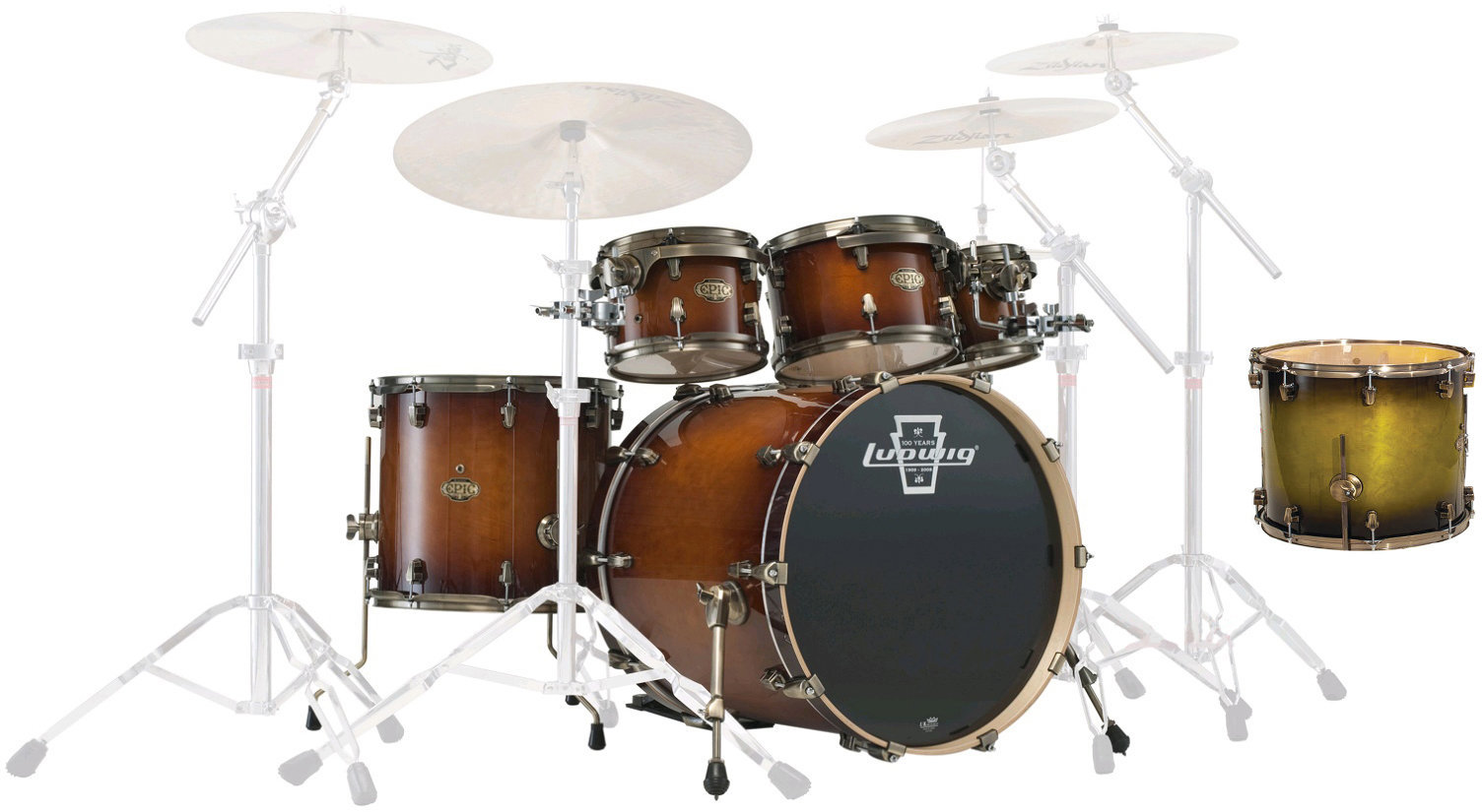 Akoestisch drumstel Ludwig Epic Funk Olive