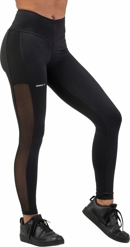 Levně Nebbia Black Mesh Design Leggings "Breathe" Black M Fitness kalhoty