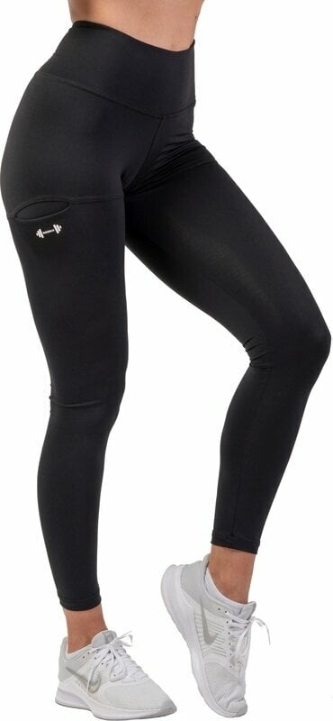 Fitnes hlače Nebbia Active High-Waist Smart Pocket Leggings Black L Fitnes hlače