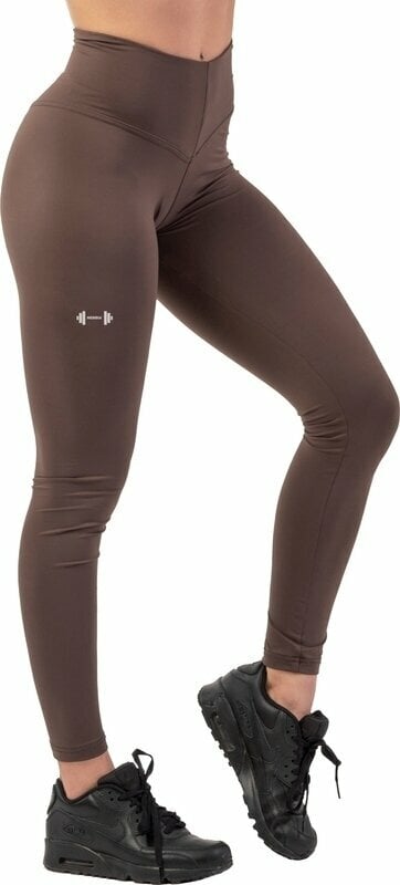Fitness Trousers Nebbia Classic High-Waist Performance Leggings Brown S Fitness Trousers
