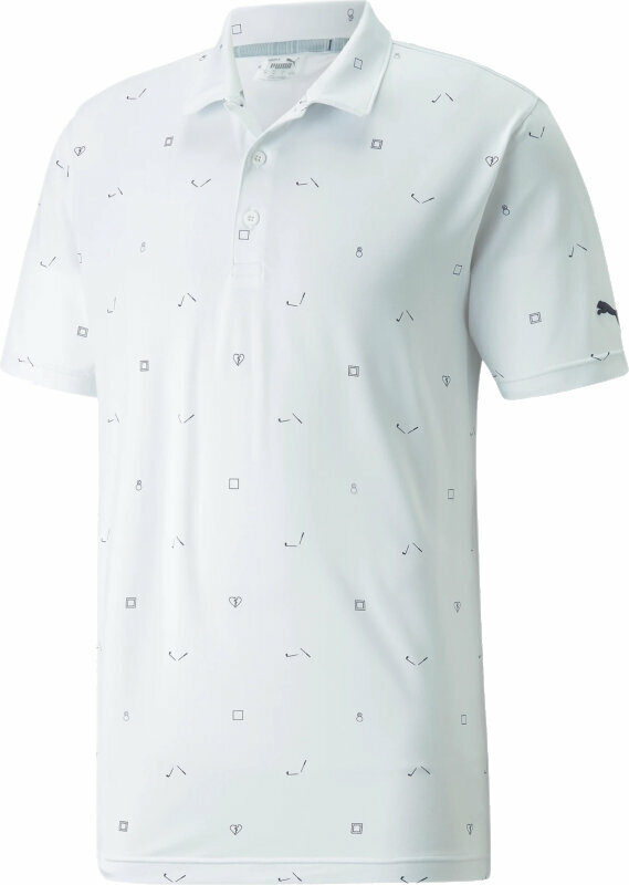 Облекло > Ризи за поло Puma Cloudspun H8 Golf Polo Bright White/Navy Blazer XL