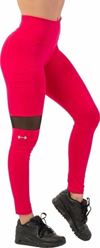 Fitness Trousers Nebbia Sporty Smart Pocket High-Waist Leggings Pink M Fitness Trousers