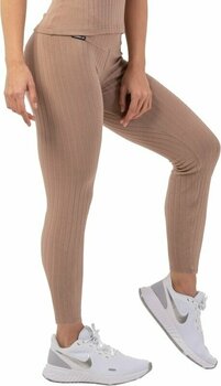 Fitness-bukser Nebbia Organic Cotton Ribbed High-Waist Leggings Brown XS Fitness-bukser - 1