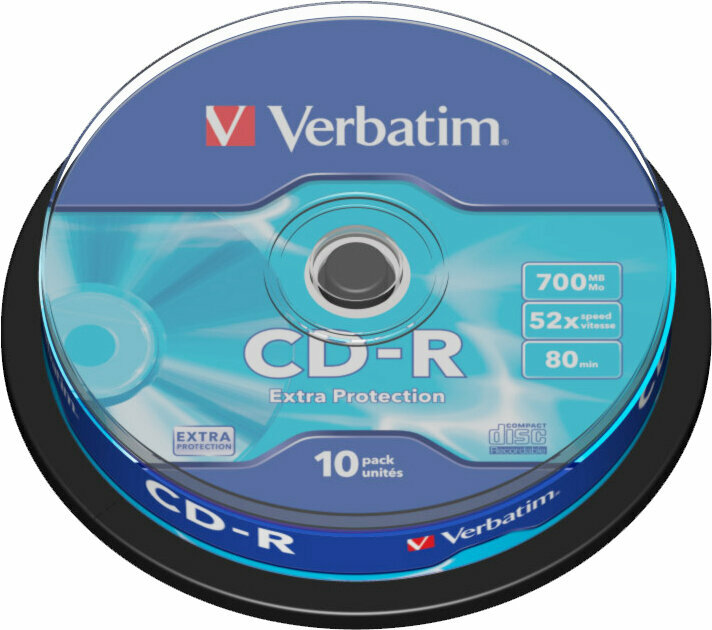 Média rétro Verbatim CD-R 700MB 52x 10pcs 43437 CD Média rétro