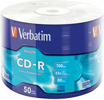 Retro médium Verbatim CD-R 700MB Extra Protection 52x wrap 50pcs 43787 - 1