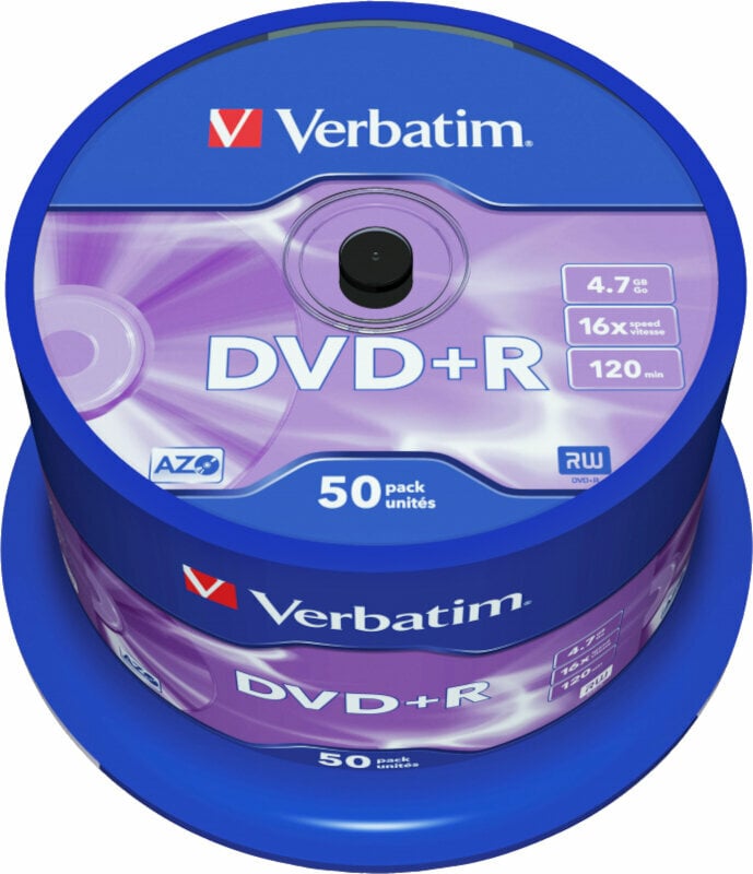 Medium retro Verbatim DVD+R AZO Matt Silver 4,7GB 16x 50pcs 43550