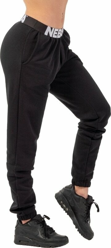 Fitness pantaloni Nebbia Iconic Mid-Waist Sweatpants Black L Fitness pantaloni