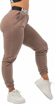 Fitness Trousers Nebbia Iconic Mid-Waist Sweatpants Brown L Fitness Trousers - 1