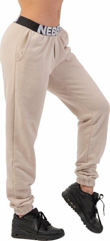 Fitness-bukser Nebbia Iconic Mid-Waist Sweatpants Cream XS Fitness-bukser