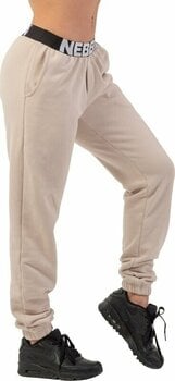 Fitness Trousers Nebbia Iconic Mid-Waist Sweatpants Cream L Fitness Trousers - 1