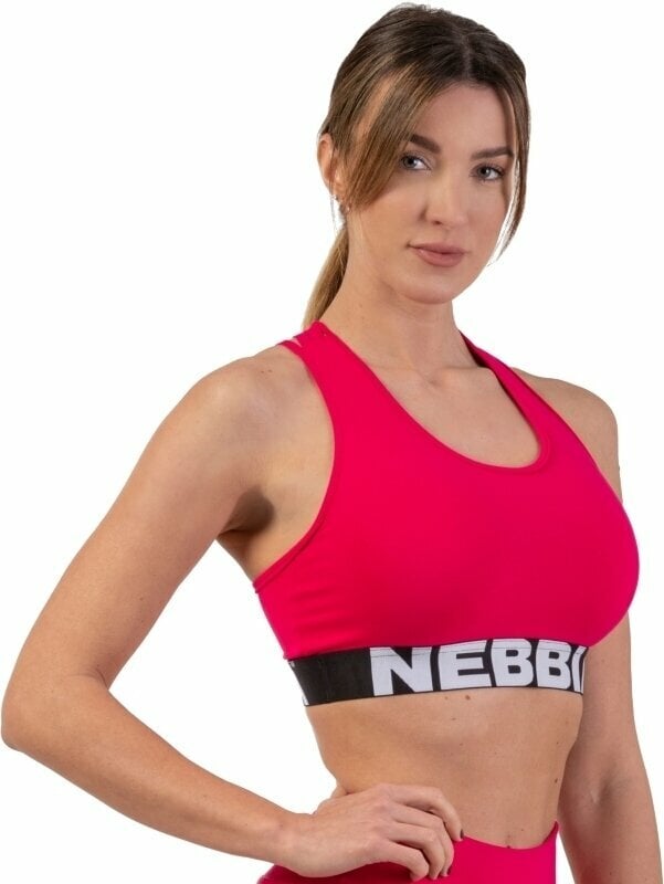 Fitness-undertøj Nebbia Medium Impact Cross Back Sports Bra Pink M Fitness-undertøj