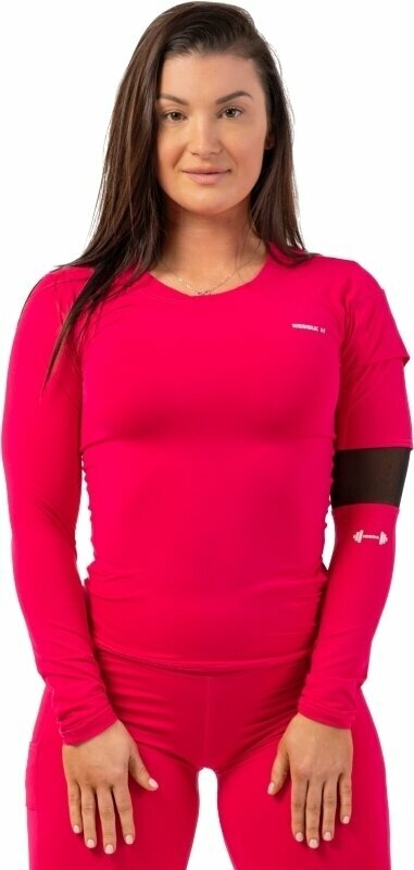 Fitness tričko Nebbia Long Sleeve Smart Pocket Sporty Top Pink M Fitness tričko