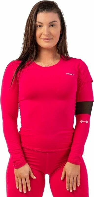 Majica za fitnes Nebbia Long Sleeve Smart Pocket Sporty Top Pink S Majica za fitnes