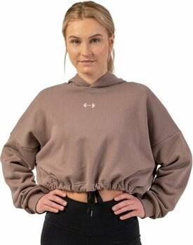 Fitness-sweatshirt Nebbia Loose Fit Crop Hoodie Iconic Brown XS-S Fitness-sweatshirt - 1
