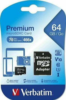 Geheugenkaart Verbatim SDXC 64GB micro Premium Micro SDXC 64 GB Geheugenkaart - 1