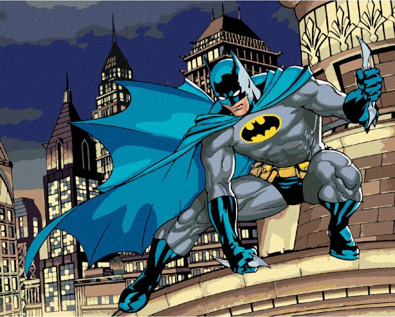 Malowanie po numerach Zuty Malowanie po numerach Batman na szczycie wieżowca