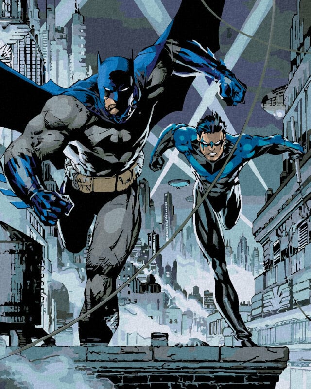 Рисуване по номера Zuty Мозайка Батман и Nightwing