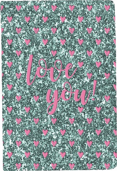 Art and Creative Set Paso Polska Notebook With Glitter Cover A5 Love You