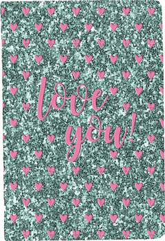 Výtvarná a kreativní sada Paso Polska Notebook With Glitter Cover A5 Love You - 1