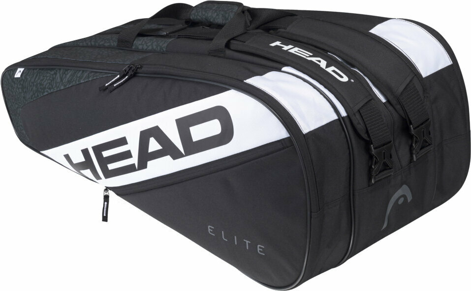 Tenisová taška Head Elite 12 Black/White Elite Tenisová taška
