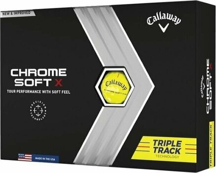 Nova loptica za golf Callaway Chrome Soft X 2022 Yellow Triple Track - 1
