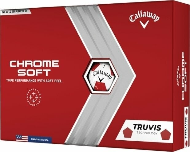 Golfový míček Callaway Chrome Soft 2022 Truvis Red