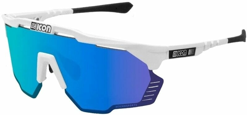 Cycling Glasses Scicon Aeroshade Kunken White Gloss/SCNPP Multimirror Blue/Clear Cycling Glasses