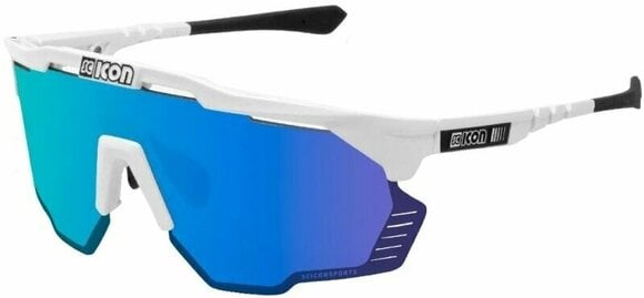 Cycling Glasses Scicon Aeroshade Kunken White Gloss/SCNPP Multimirror Blue/Clear Cycling Glasses - 1
