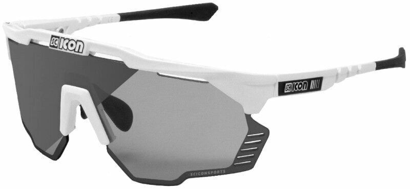 Cycling Glasses Scicon Aeroshade Kunken White Gloss/SCNPP Photochromic Silver Cycling Glasses