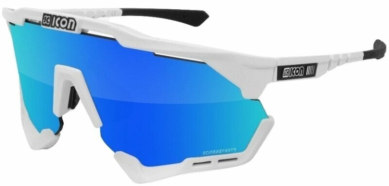 Cykelglasögon Scicon Aeroshade XL White Gloss/SCNPP Multimirror Blue/Clear Cykelglasögon
