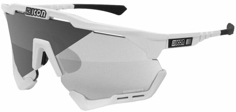 Cycling Glasses Scicon Aeroshade XL White Gloss/SCNPP Photochromic Silver Cycling Glasses