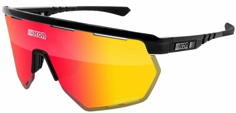 Cycling Glasses Scicon Aerowing Black Gloss/SCNPP Multimirror Red/Clear Cycling Glasses